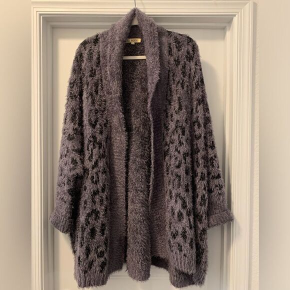 All Worthy Hunter McGrady Cocoon Women’s Jacquard Open Cardigan Size 2X - 3X - Picture 1 of 4